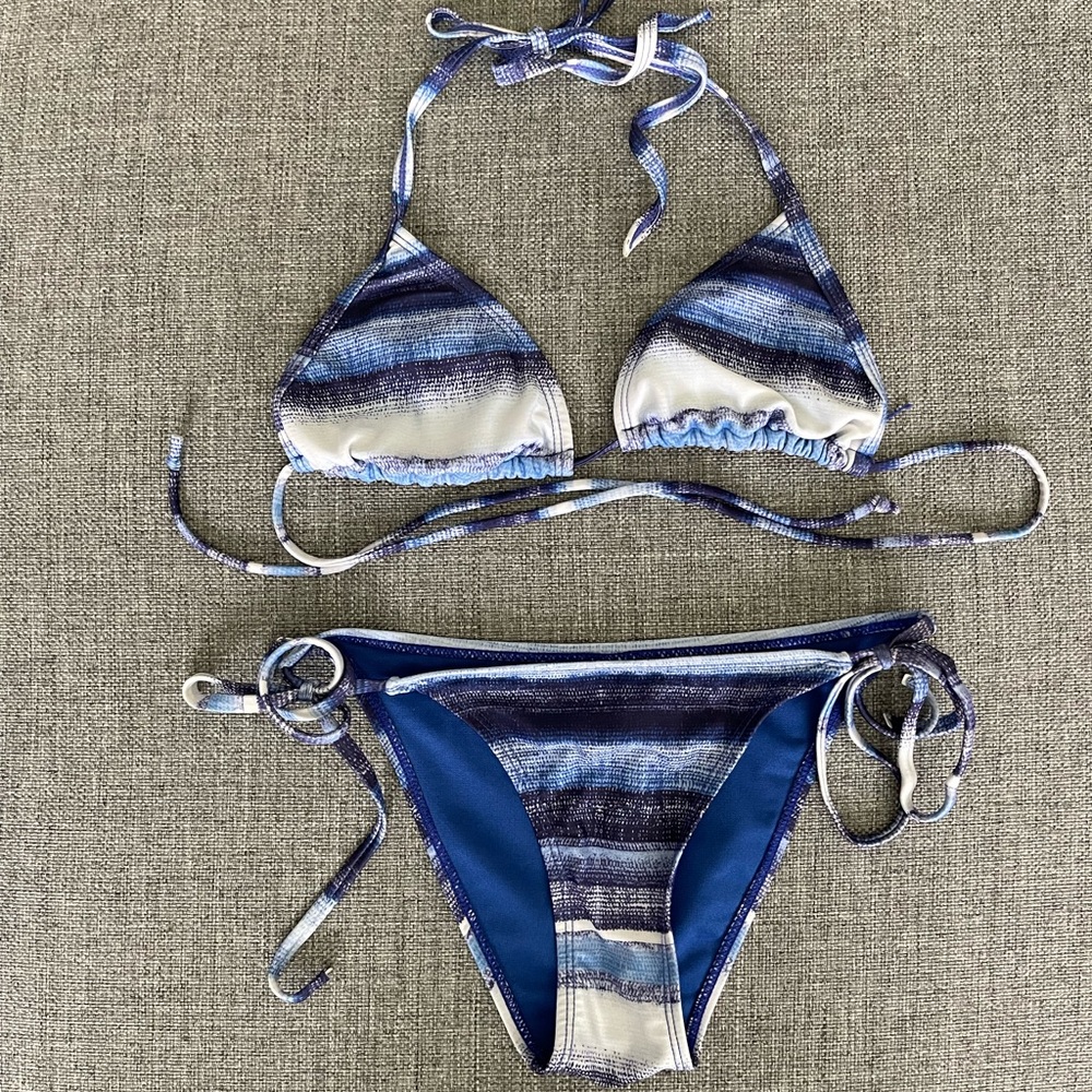 Striped bikini swimsuit